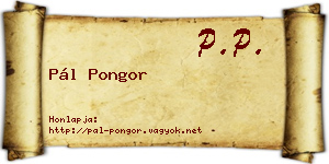 Pál Pongor névjegykártya